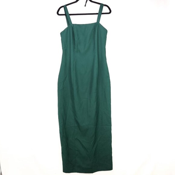 Vintage Alex Evenings Classic Dress Sleeveless Maxi Size 10 Green Polyester - Picture 1 of 15